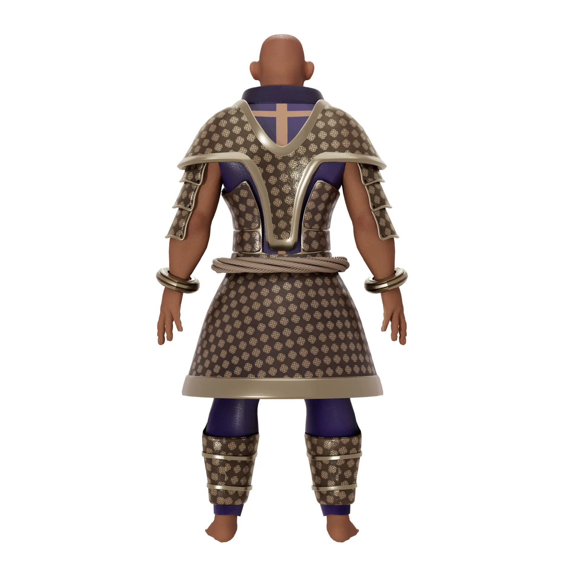 Rear view of the Hojo Era 3D model showcasing back armor plates and texture pattern