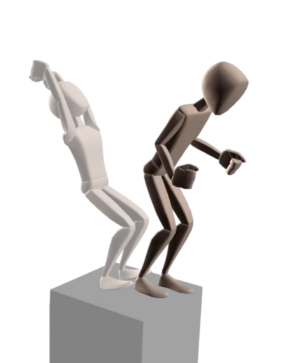 Animation screenshot of a character jumping on a box made using Autodesk Maya by Show Starters